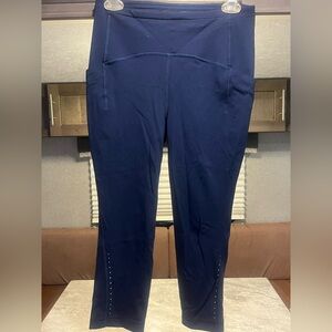 Womens Lululemon Swift Speed High Rise 21" Crop Leggings Size 8 Navy Blue